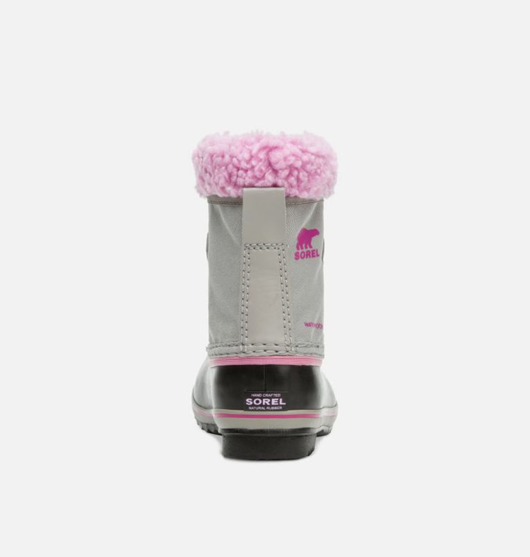 Kids Snow Boots Grey/Black/Pink - Sorel Childrens Yoot Pac™ Nylon - 561730-OGQ